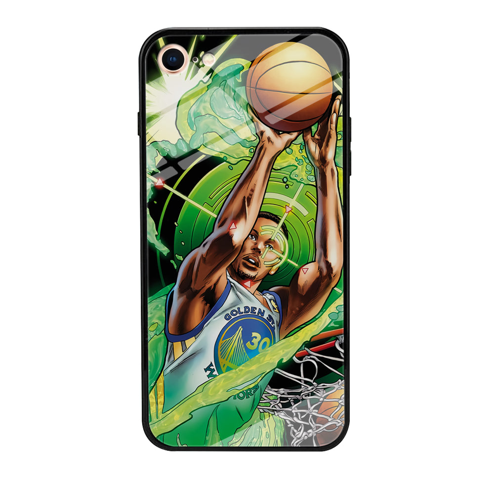 Stephen Curry Jump Art iPhone 8 Case-Phone Case-Tempered Glass Case-Altracase