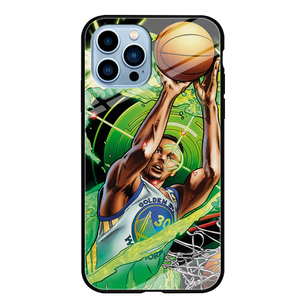 Stephen Curry Jump Art iPhone 14 Pro Max Case-Phone Case-Tempered Glass Case-Altracase