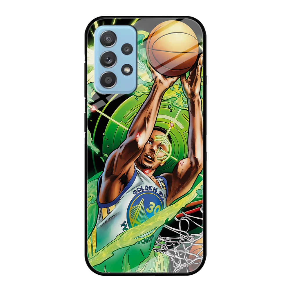 Stephen Curry Jump Art Samsung Galaxy A52 Case-Phone Case-Tempered Glass Case-Altracase