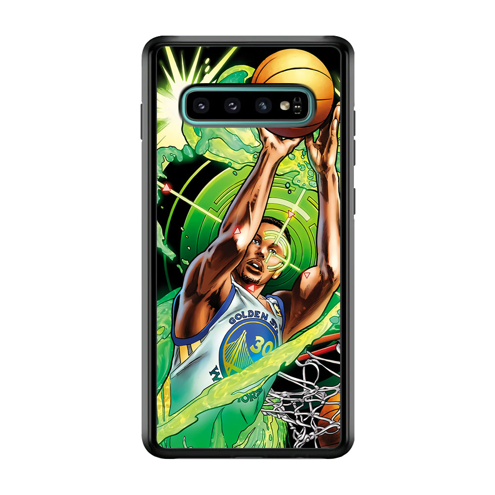 Stephen Curry Jump Art Samsung Galaxy S10 Plus Case-Phone Case-Rubber Black (2D Case)-Altracase
