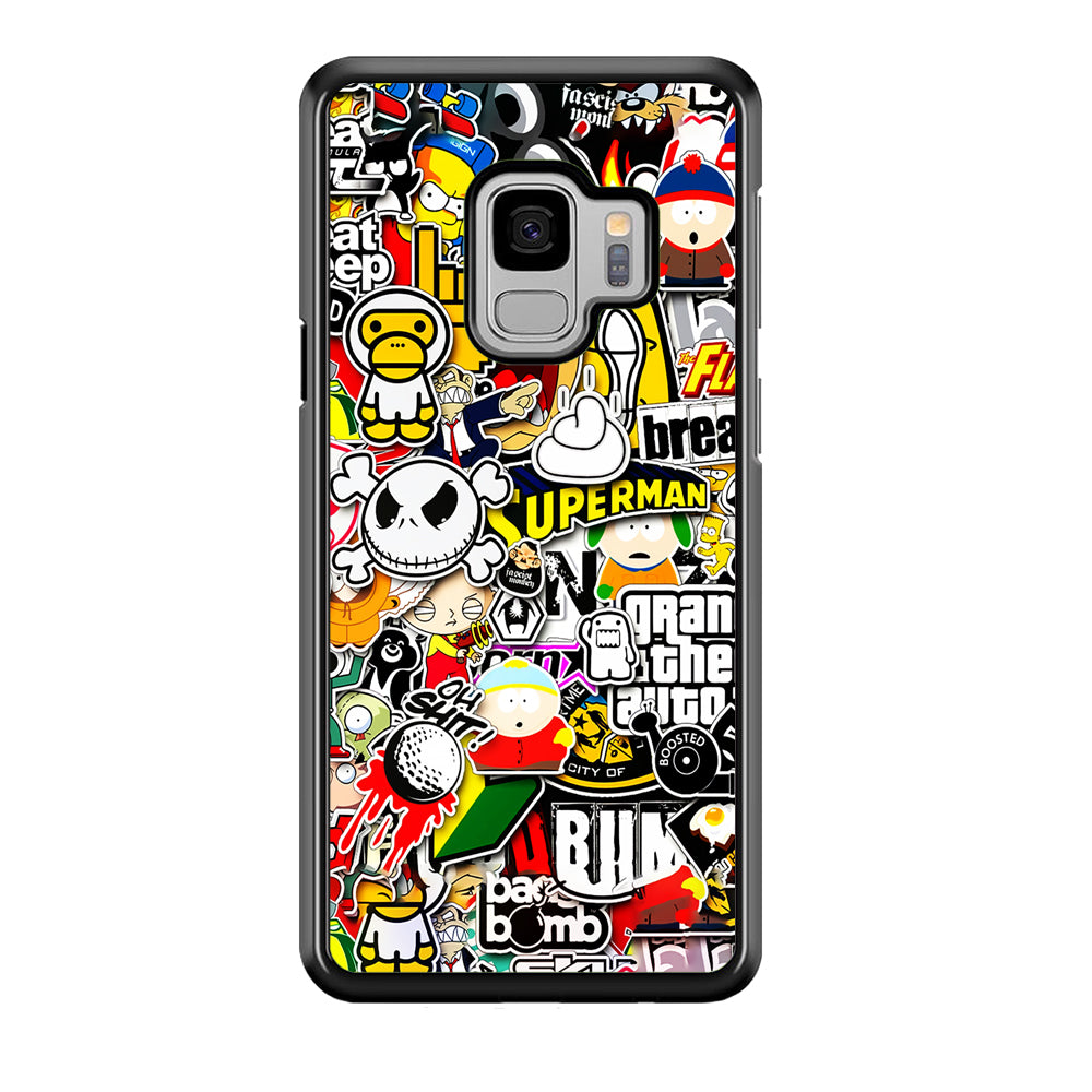 Sticker Collection Image Samsung Galaxy S9 Case-Phone Case-Tempered Glass Case-Altracase