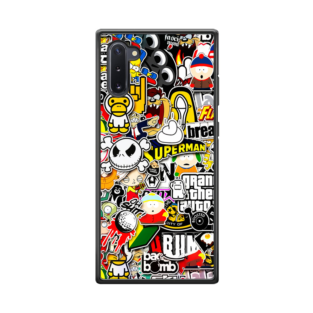 Sticker Collection Image Samsung Galaxy Note 10 Case-Phone Case-Rubber Black (2D Case)-Altracase