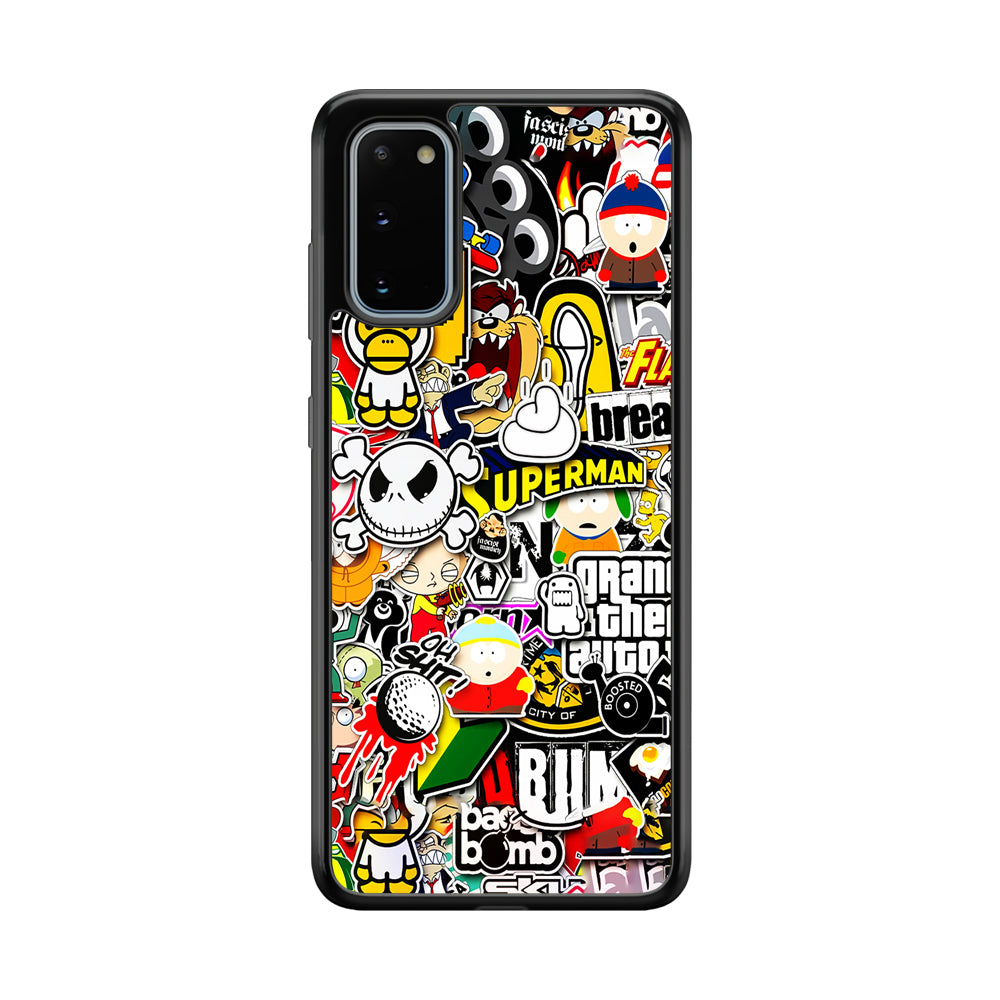 Sticker Collection Image Samsung Galaxy S20 Case-Phone Case-Rubber Black (2D Case)-Altracase