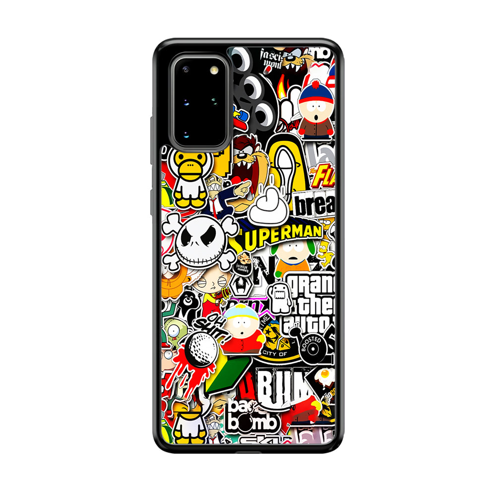 Sticker Collection Image Samsung Galaxy S20 Plus Case-Phone Case-Rubber Black (2D Case)-Altracase