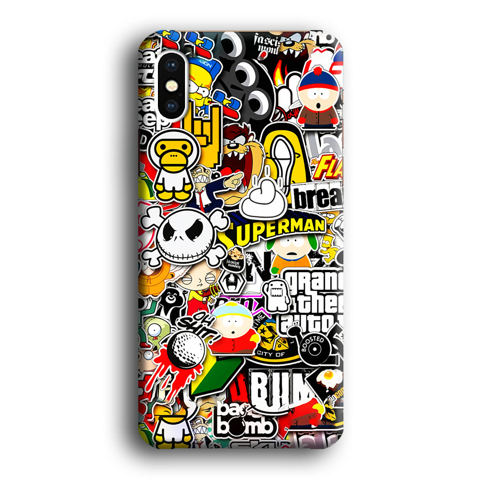 Sticker Collection Image iPhone Xs Case-Phone Case-3D Case-Altracase