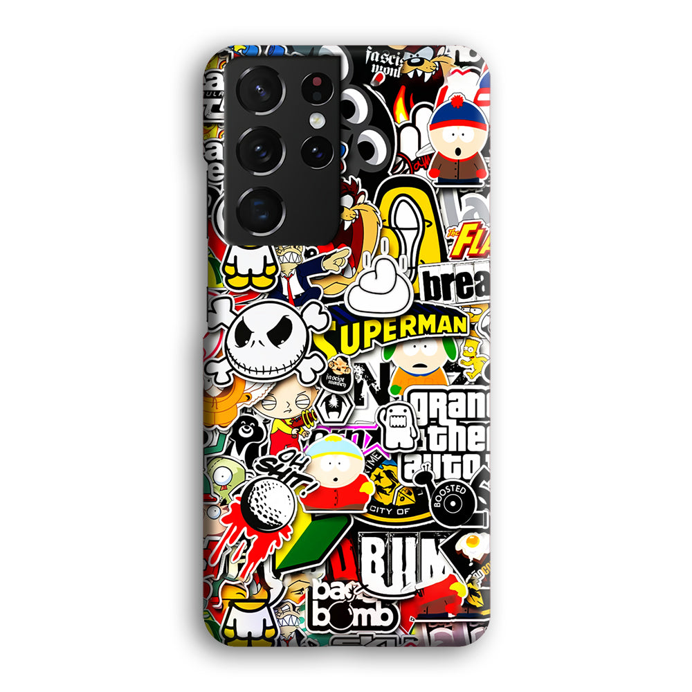 Sticker Collection Image Samsung Galaxy S21 Ultra Case-Phone Case-3D Case-Altracase