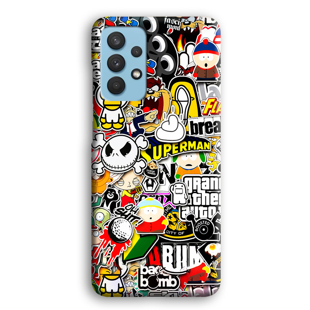 Sticker Collection Image Samsung Galaxy A32 Case-Phone Case-3D Case-Altracase