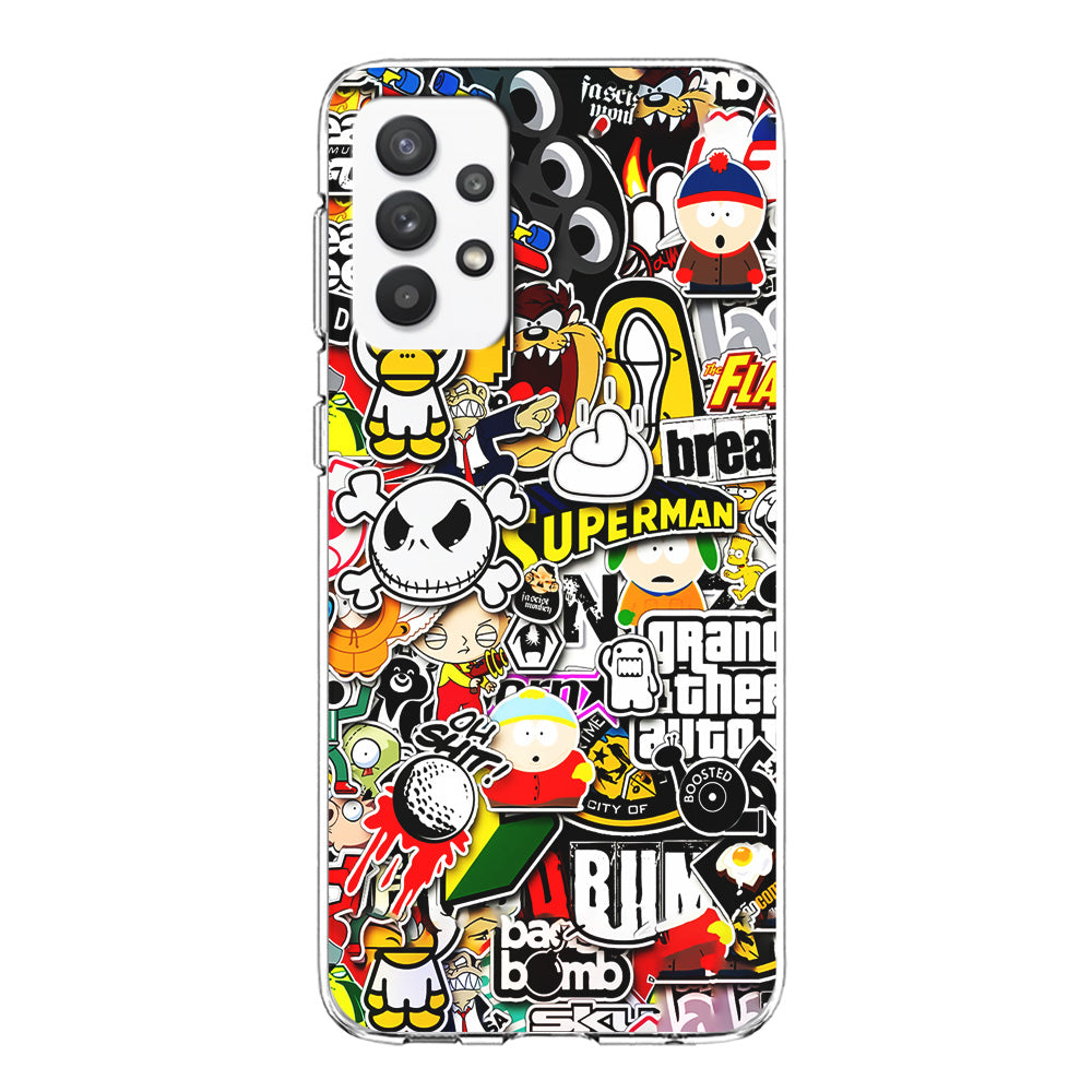 Sticker Collection Image Samsung Galaxy A32 Case-Phone Case-Clear Soft Case-Altracase