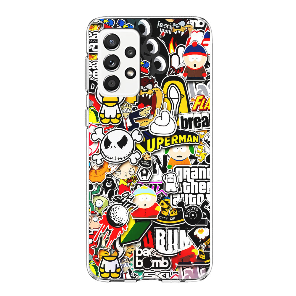 Sticker Collection Image Samsung Galaxy A72 Case-Phone Case-Clear Soft Case-Altracase