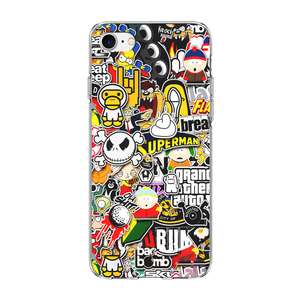 Sticker Collection Image iPhone 8 Case-Phone Case-Clear Soft Case-Altracase