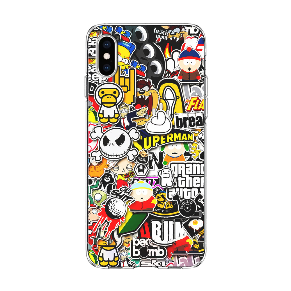 Sticker Collection Image iPhone Xs Case-Phone Case-Clear Soft Case-Altracase