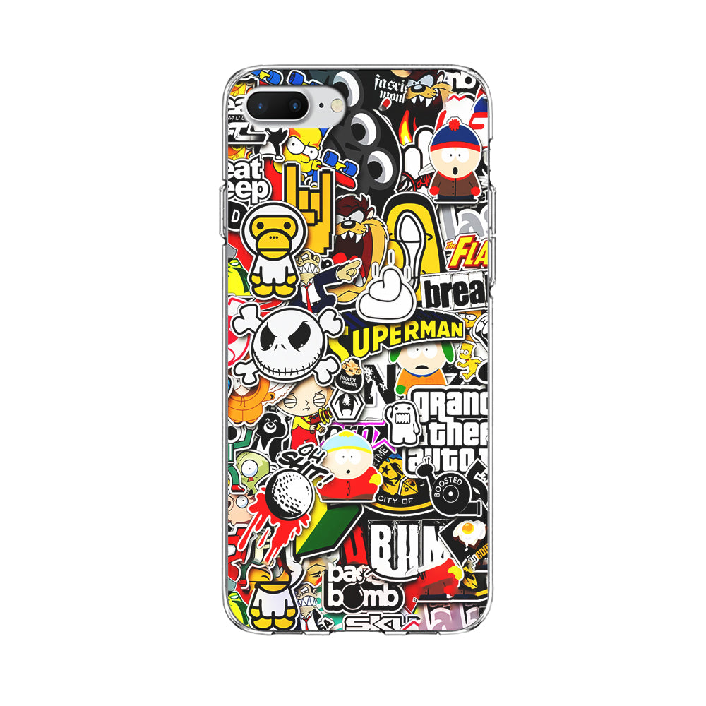 Sticker Collection Image iPhone 8 Plus Case-Phone Case-Clear Soft Case-Altracase