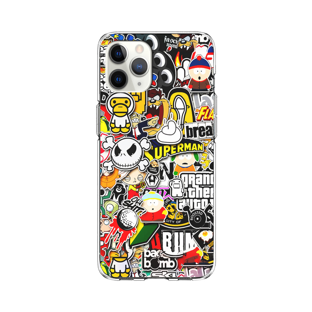 Sticker Collection Image iPhone 11 Pro Max Case-Phone Case-Clear Soft Case-Altracase
