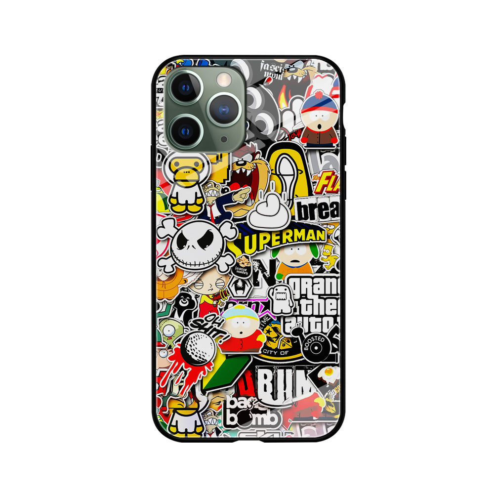 Sticker Collection Image iPhone 11 Pro Max Case-Phone Case-Tempered Glass Case-Altracase