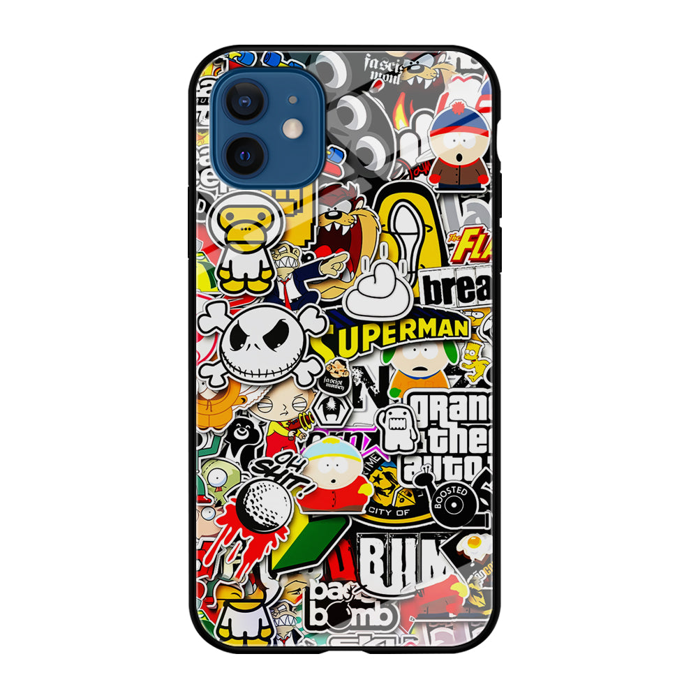 Sticker Collection Image iPhone 12 Mini Case-Phone Case-Tempered Glass Case-Altracase