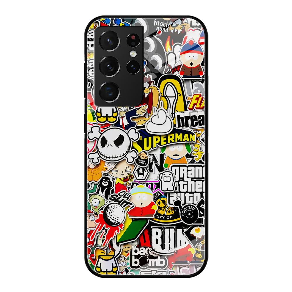 Sticker Collection Image Samsung Galaxy S21 Ultra Case-Phone Case-Tempered Glass Case-Altracase