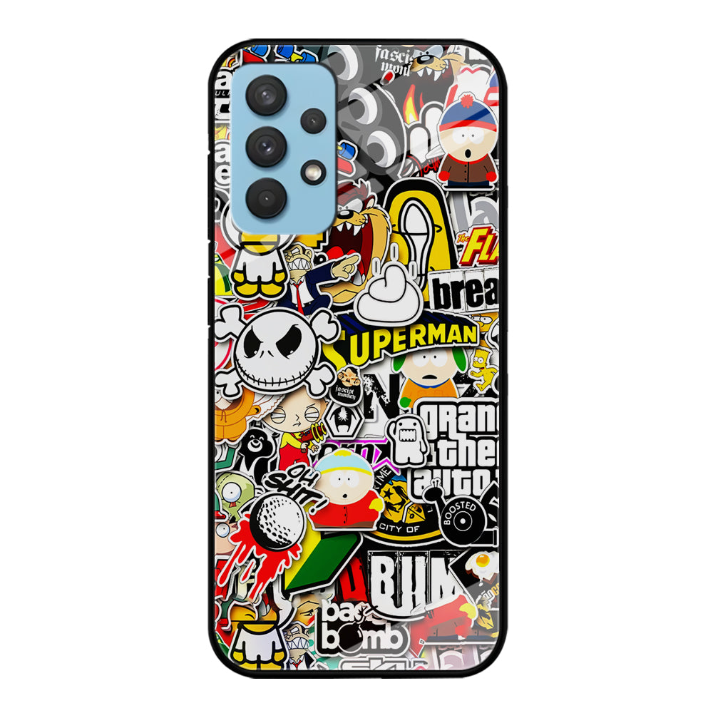 Sticker Collection Image Samsung Galaxy A32 Case-Phone Case-Tempered Glass Case-Altracase