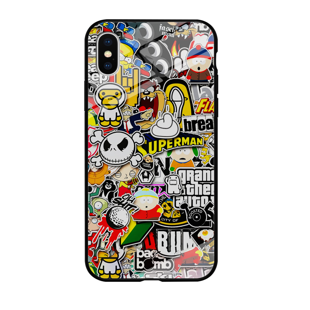 Sticker Collection Image iPhone Xs Case-Phone Case-Tempered Glass Case-Altracase