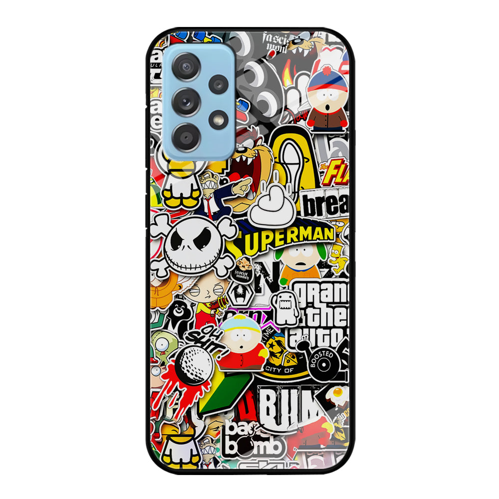 Sticker Collection Image Samsung Galaxy A72 Case-Phone Case-Tempered Glass Case-Altracase
