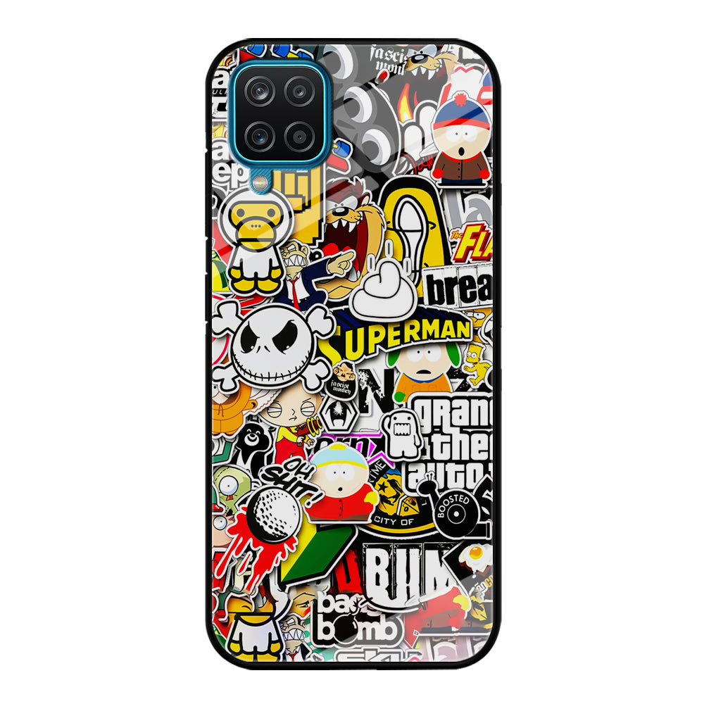 Sticker Collection Image Samsung Galaxy A12 Case-Phone Case-Tempered Glass Case-Altracase
