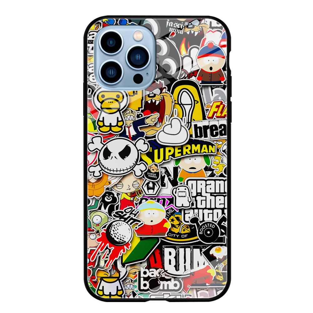 Sticker Collection Image iPhone 15 Pro Max Case-Phone Case-Tempered Glass Case-Altracase