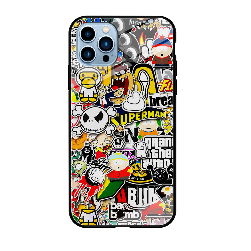 Sticker Collection Image iPhone 12 Pro Max Case-Phone Case-Tempered Glass Case-Altracase