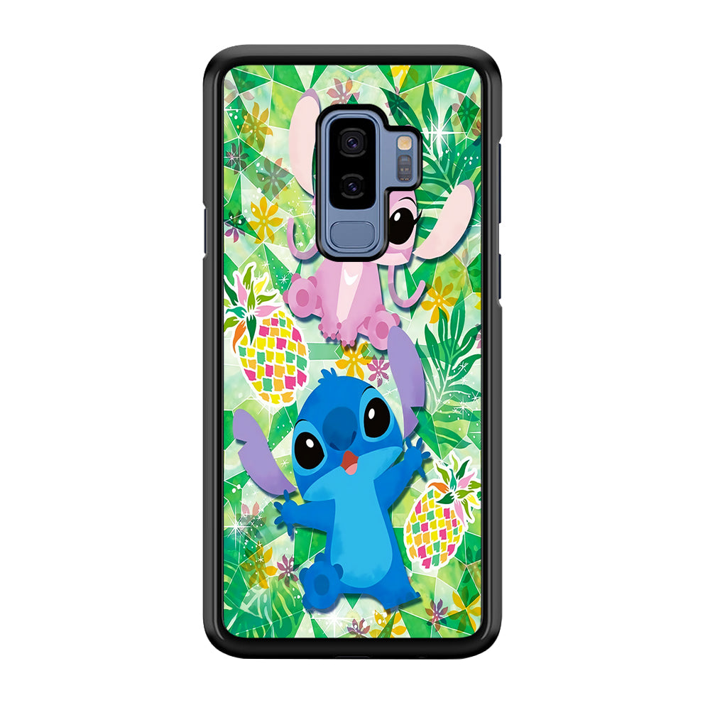 Stitch and Angel Fruit Samsung Galaxy S9 Plus Case-Phone Case-Rubber Black (2D Case)-Altracase
