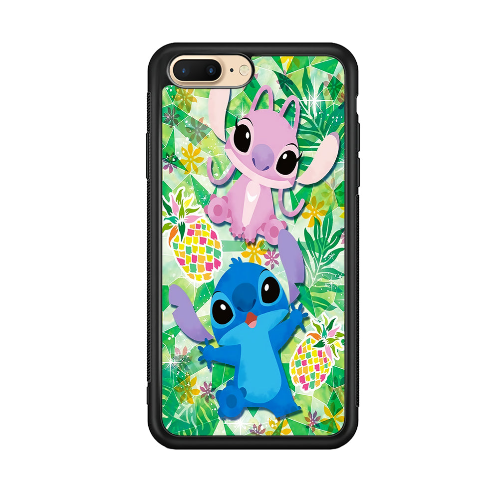 Stitch and Angel Fruit iPhone 8 Plus Case-Phone Case-Rubber Black (2D Case)-Altracase