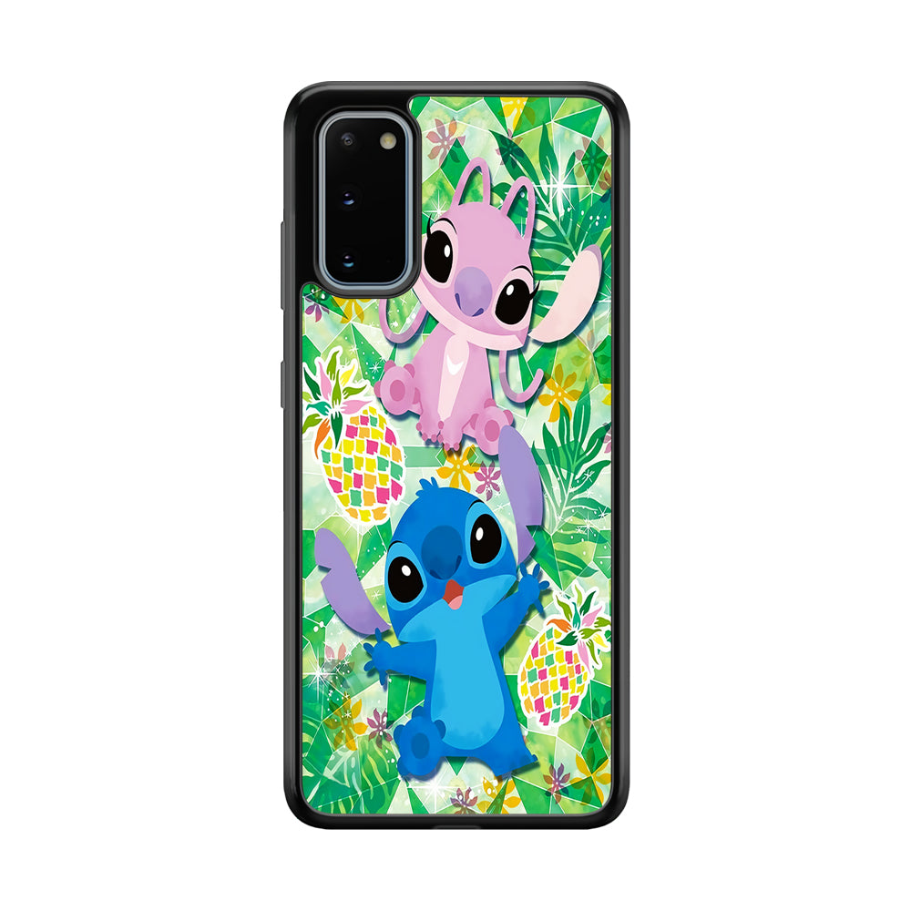 Stitch and Angel Fruit Samsung Galaxy S20 Case-Phone Case-Rubber Black (2D Case)-Altracase