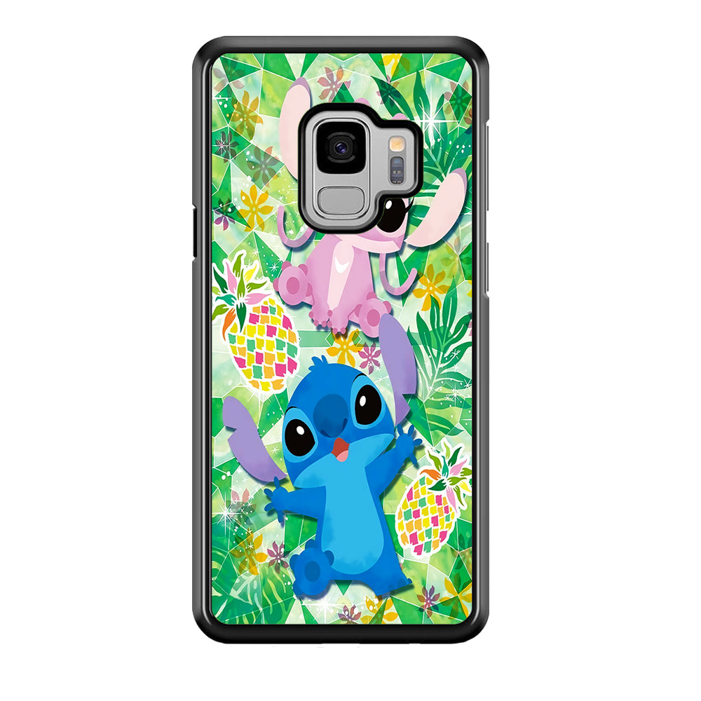 Stitch and Angel Fruit Samsung Galaxy S9 Case-Phone Case-Rubber Black (2D Case)-Altracase