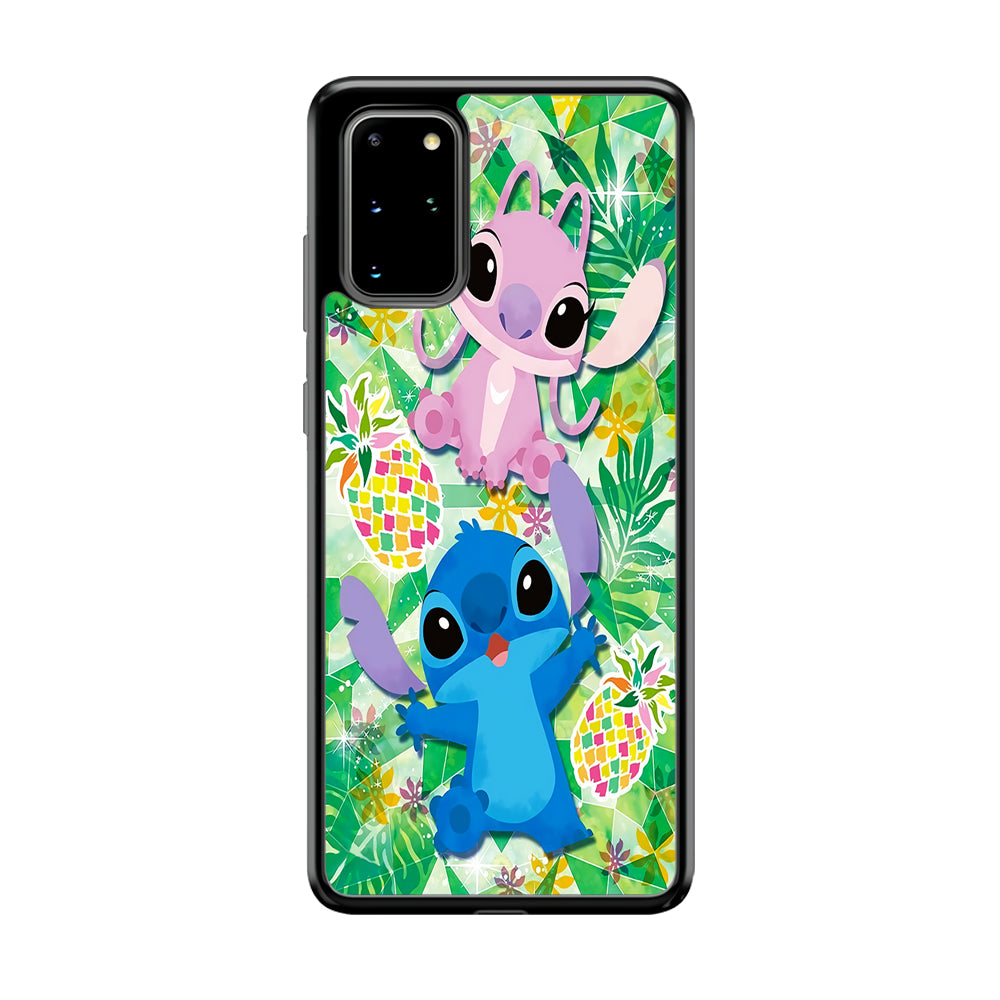 Stitch and Angel Fruit Samsung Galaxy S20 Plus Case-Phone Case-Rubber Black (2D Case)-Altracase