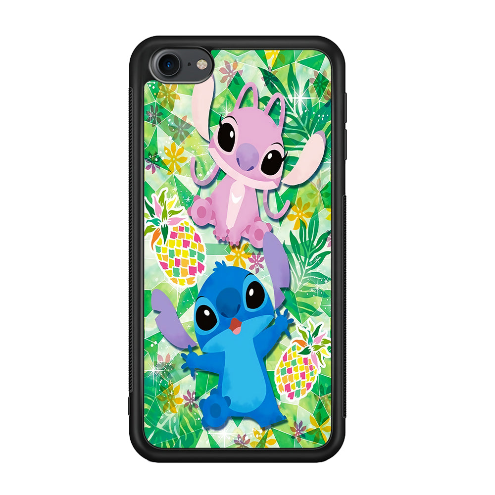 Stitch and Angel Fruit iPod Touch 6 Case-Phone Case-Rubber White (2D Case)-Altracase