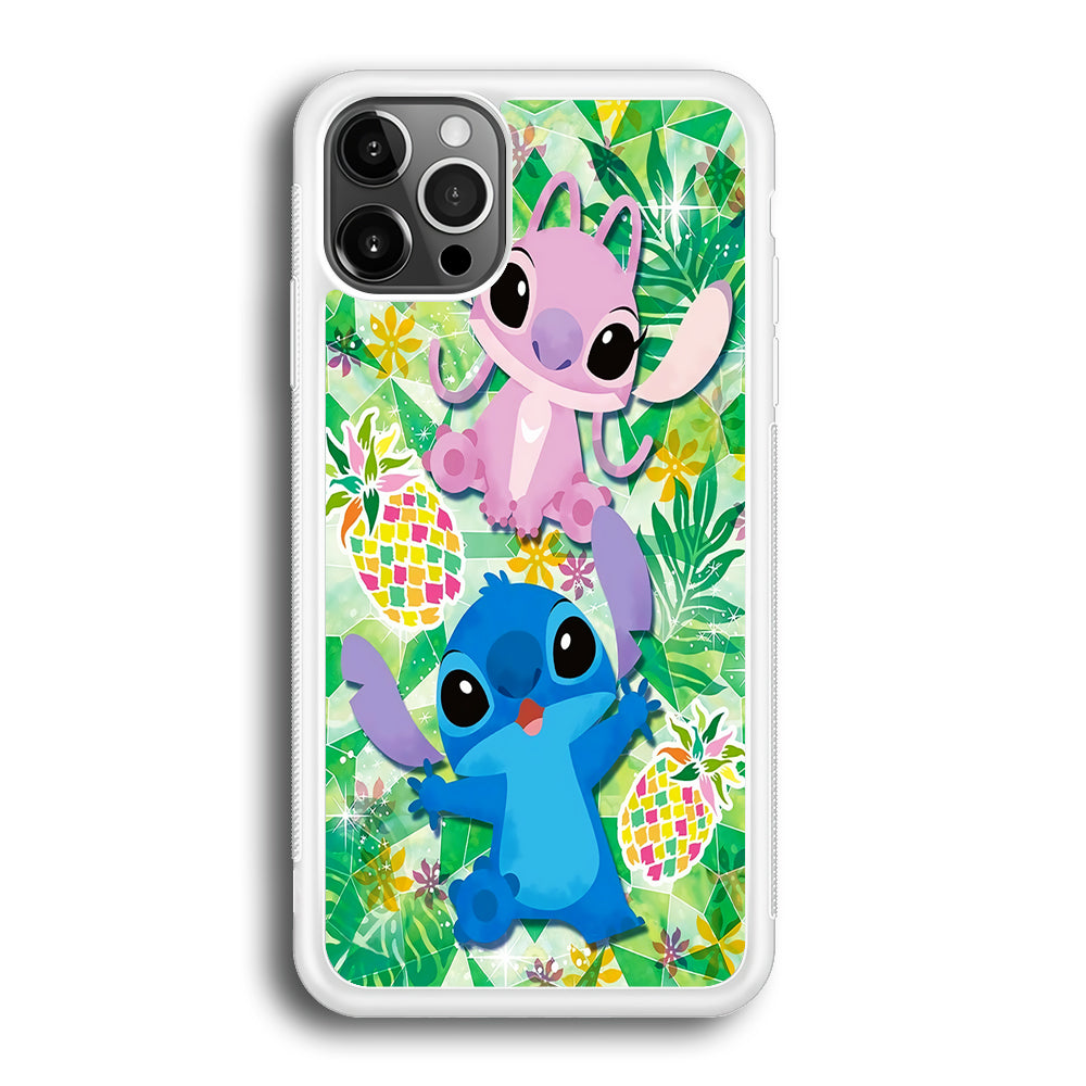 Stitch and Angel Fruit iPhone 12 Pro Max Case-Phone Case-Rubber White (2D Case)-Altracase