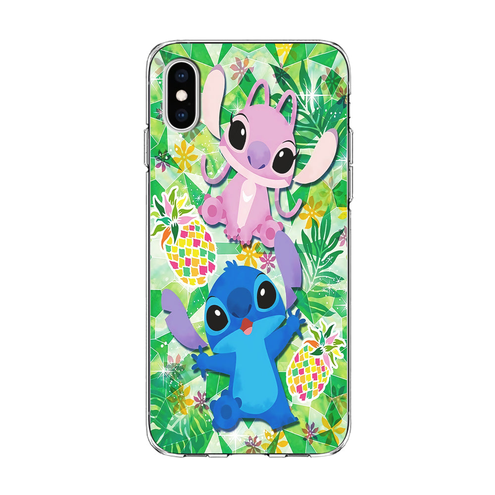 Stitch and Angel Fruit iPhone Xs Case-Phone Case-Clear Soft Case-Altracase