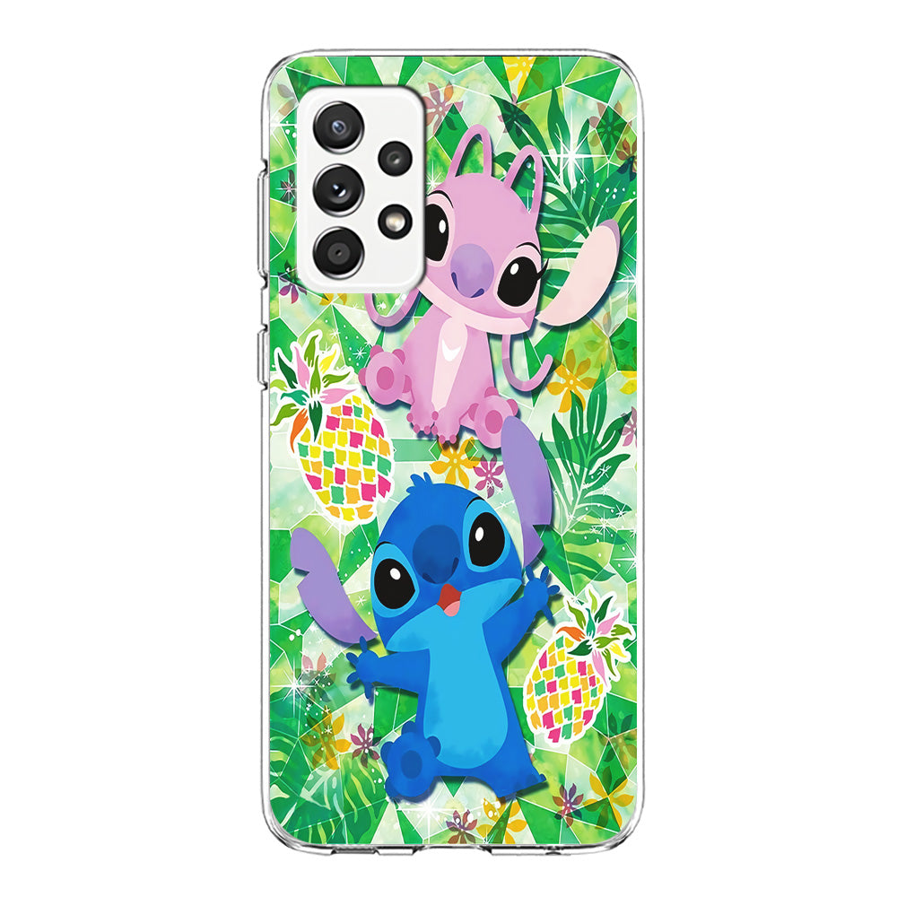 Stitch and Angel Fruit Samsung Galaxy A72 Case-Phone Case-Clear Soft Case-Altracase