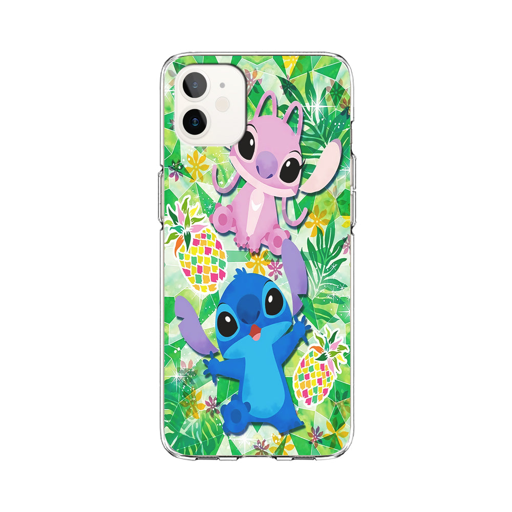 Stitch and Angel Fruit iPhone 12 Case-Phone Case-Clear Soft Case-Altracase