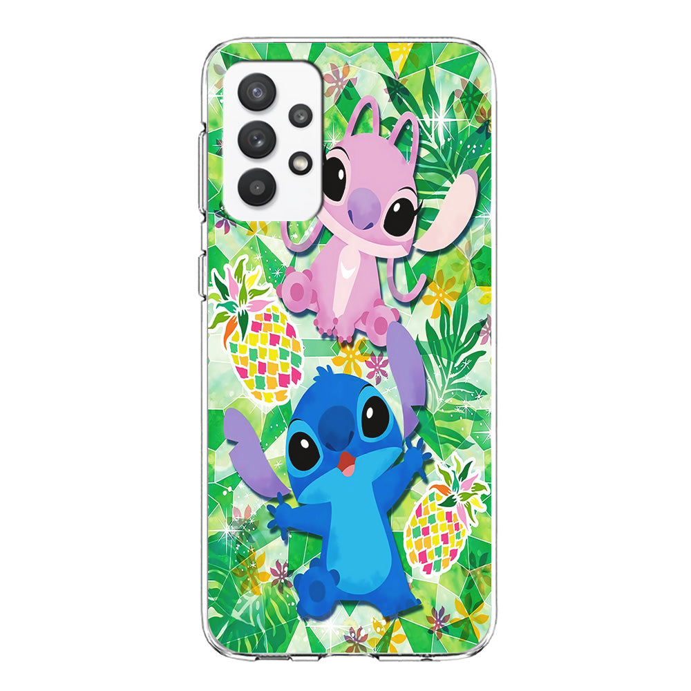 Stitch and Angel Fruit Samsung Galaxy A32 Case-Phone Case-Clear Soft Case-Altracase