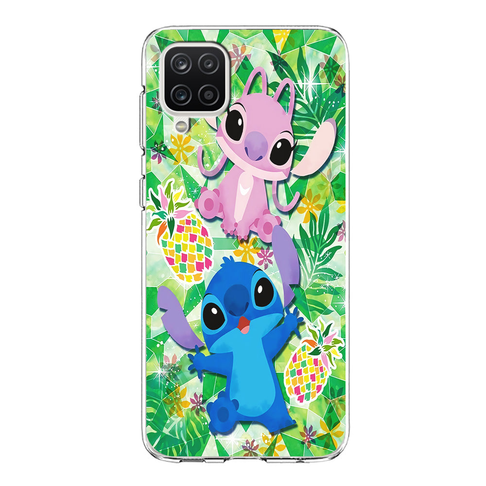 Stitch and Angel Fruit Samsung Galaxy A12 Case-Phone Case-Clear Soft Case-Altracase