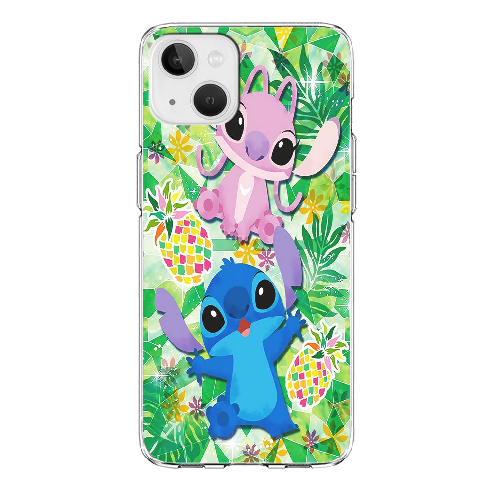 Stitch and Angel Fruit iPhone 13 Mini Case-Phone Case-Clear Soft Case-Altracase