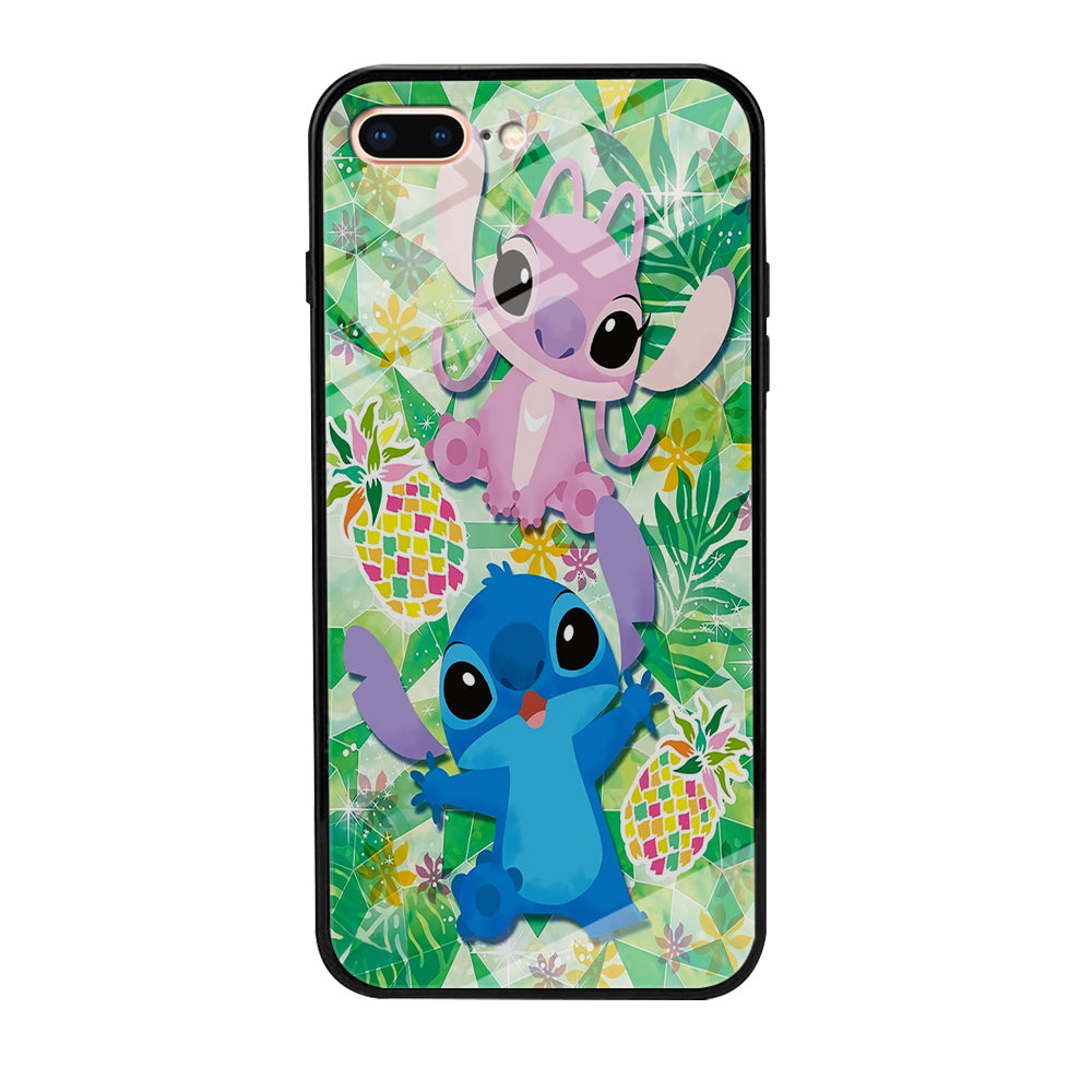 Stitch and Angel Fruit iPhone 8 Plus Case-Phone Case-Tempered Glass Case-Altracase