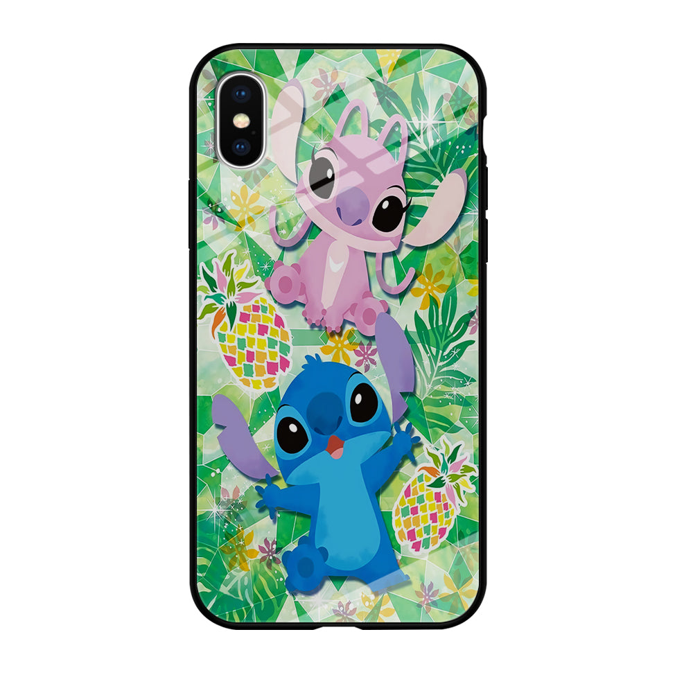 Stitch and Angel Fruit iPhone Xs Case-Phone Case-Tempered Glass Case-Altracase