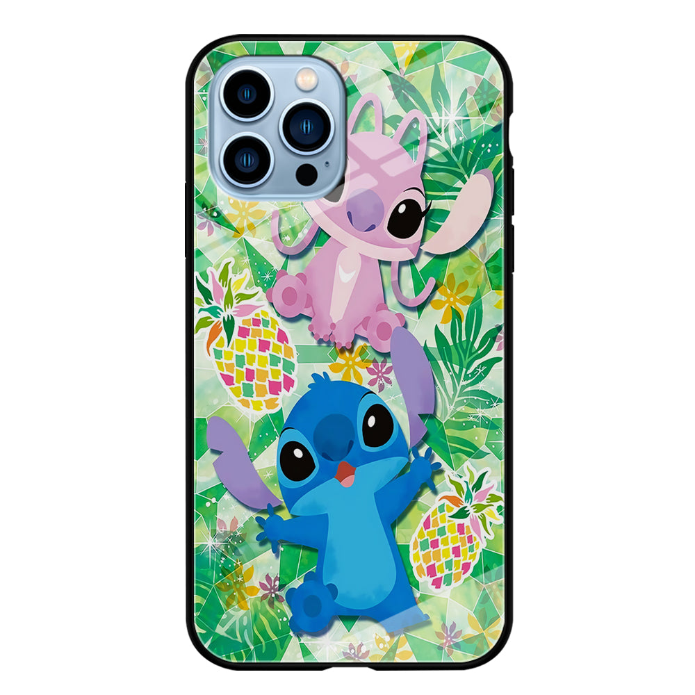 Stitch and Angel Fruit iPhone 14 Pro Max Case-Phone Case-Tempered Glass Case-Altracase