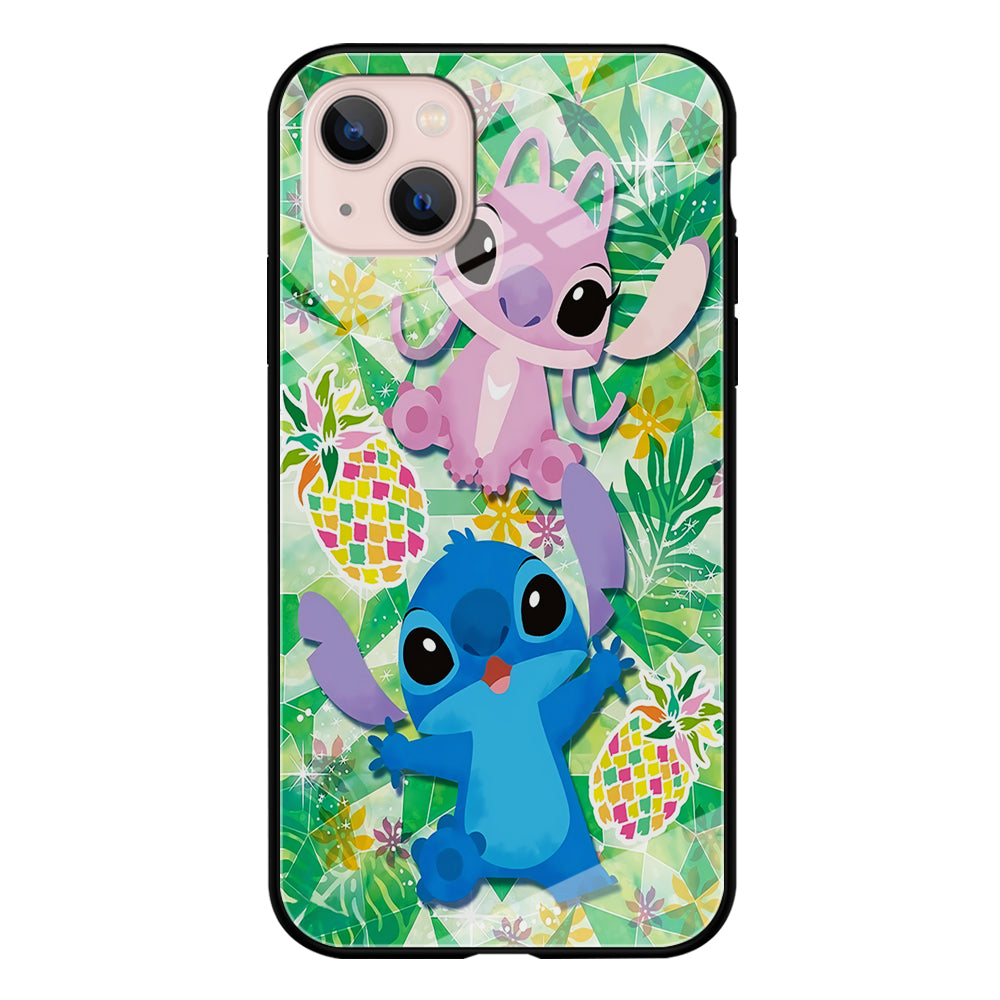 Stitch and Angel Fruit iPhone 13 Mini Case-Phone Case-Tempered Glass Case-Altracase