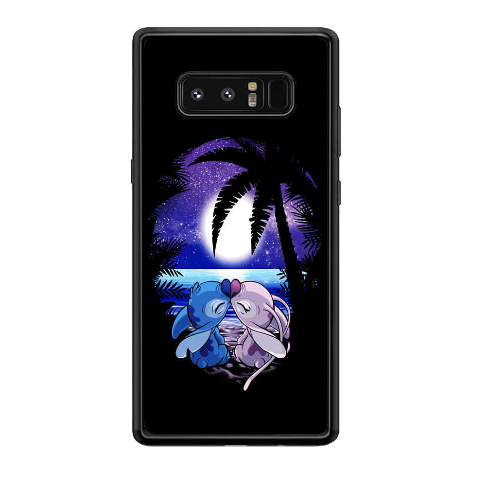 Stitch and Angel Kissing Samsung Galaxy Note 8 Case-Phone Case-Rubber Black (2D Case)-Altracase