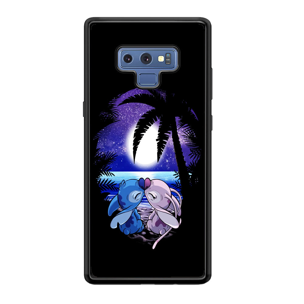 Stitch and Angel Kissing Samsung Galaxy Note 9 Case-Phone Case-Rubber Black (2D Case)-Altracase