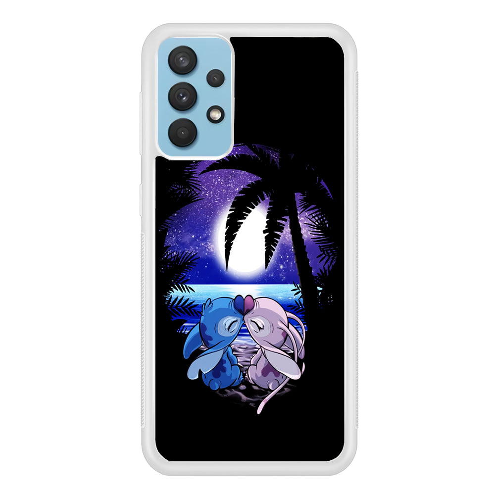 Stitch and Angel Kissing Samsung Galaxy A32 Case-Phone Case-Rubber White (2D Case)-Altracase