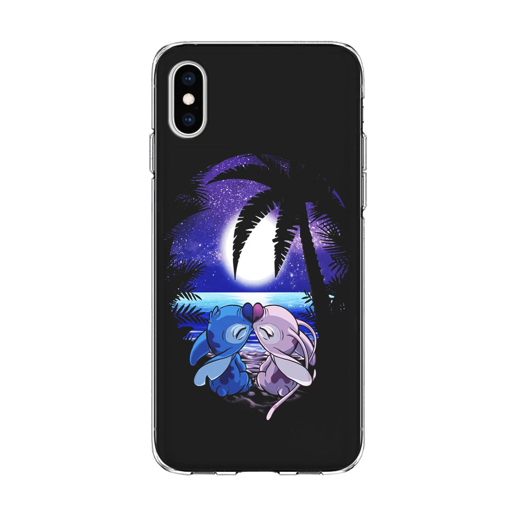 Stitch and Angel Kissing iPhone Xs Case-Phone Case-Clear Soft Case-Altracase