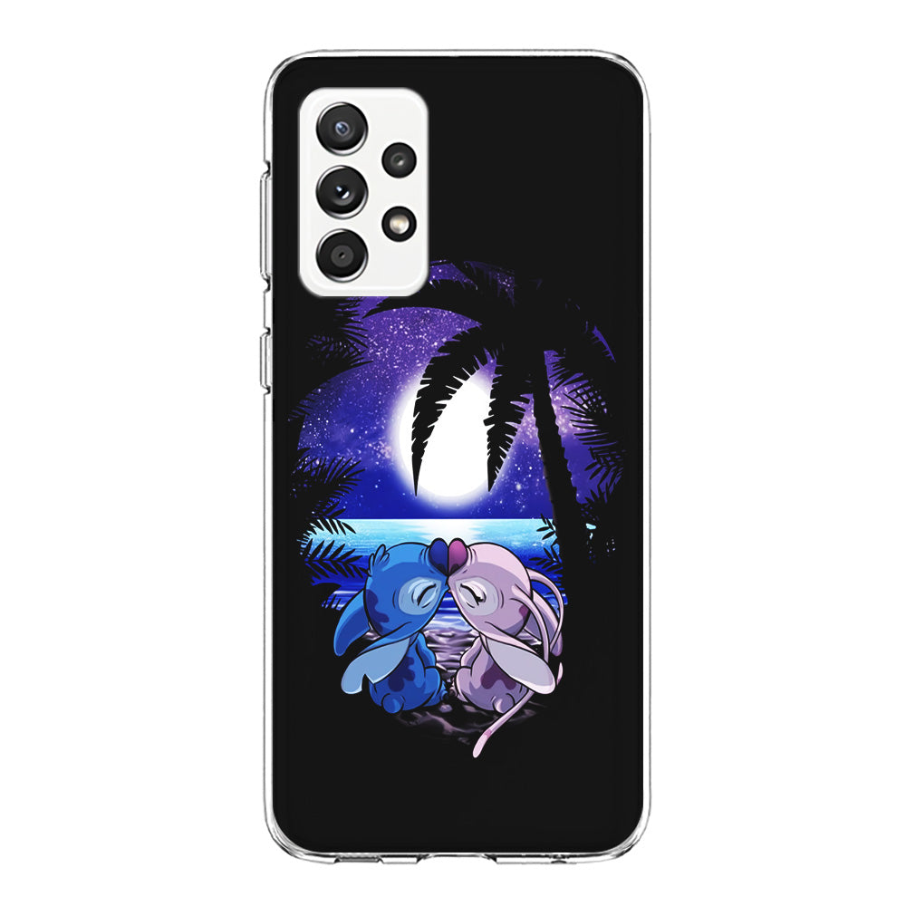 Stitch and Angel Kissing Samsung Galaxy A52 Case-Phone Case-Clear Soft Case-Altracase