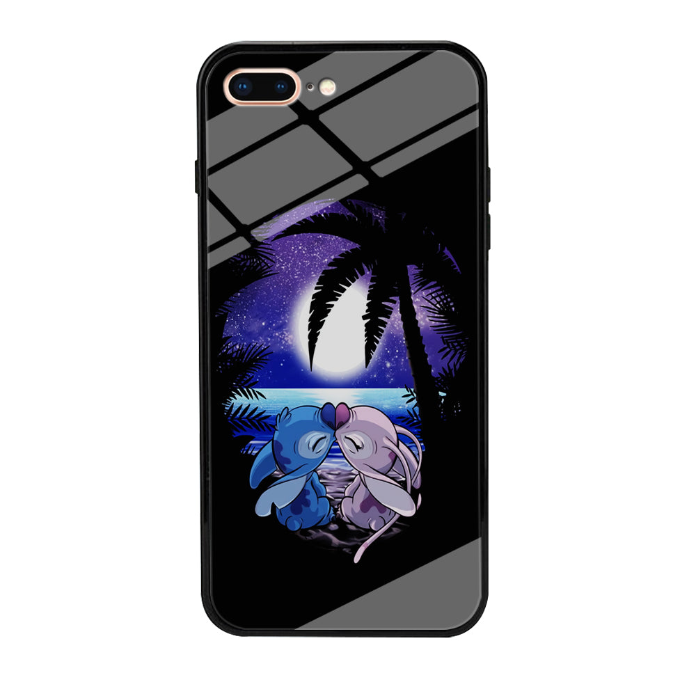 Stitch and Angel Kissing iPhone 8 Plus Case-Phone Case-Tempered Glass Case-Altracase