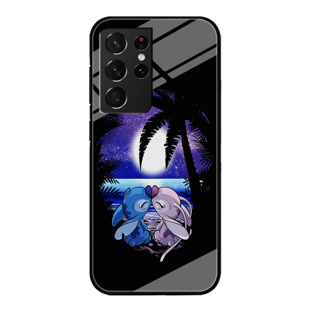 Stitch and Angel Kissing Samsung Galaxy S21 Ultra Case-Phone Case-Tempered Glass Case-Altracase